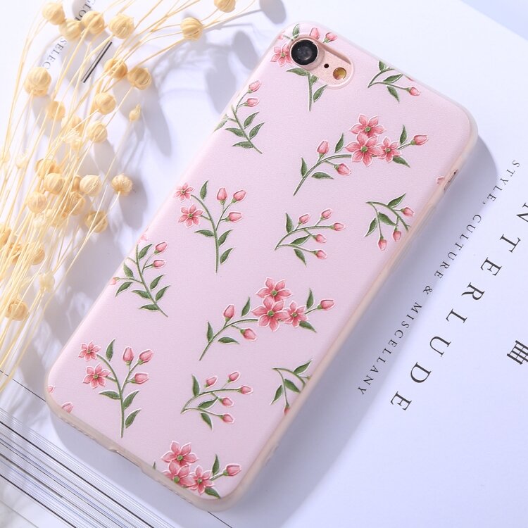 Гелевый чехол для iPhone 7 / 8 с цветами Mezereon (Pink)