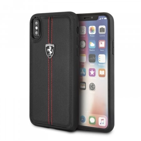 Кожаный чехол Ferrari для iPhone X/XS Heritage W Hard Leather, Black (FEHDEHCPXBK)
