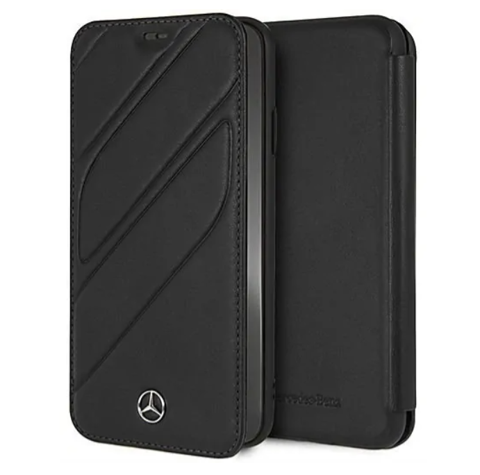 Кожаный чехол-книжка для iPhone XS Max Mercedes New Organic I Booktype Leather, Black (MEFLBKI65THLBK)