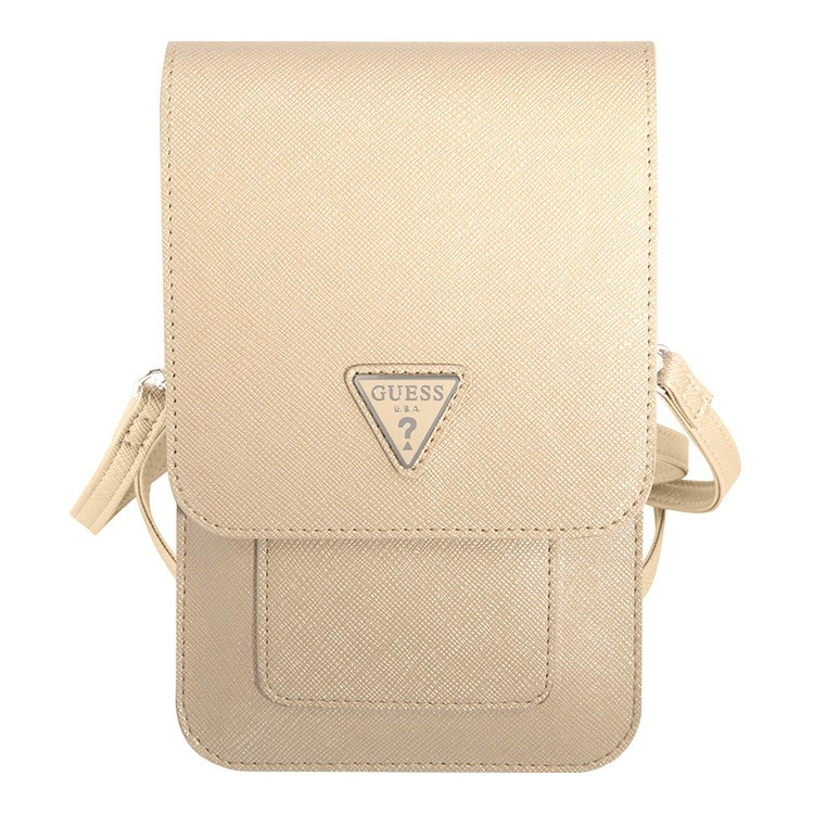 Сумка для смартфонов Guess Wallet Bag Saffiano Triangle logo Beige