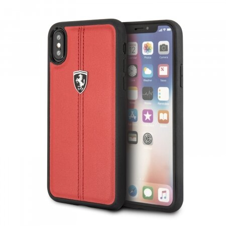 Кожаный чехол Ferrari для iPhone X/XS Heritage W Hard Leather, Red (FEHDEHCPXRE)