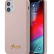 Силиконовый чехол-накладка для iPhone 12 mini (5.4) Guess Liquid silicone Gold metal logo Hard, Pink (GUHCP12SLSLMGLP)