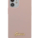 Силиконовый чехол-накладка для iPhone 12 mini (5.4) Guess Liquid silicone Gold metal logo Hard, Pink (GUHCP12SLSLMGLP)