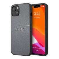 Чехол для iPhone 13 Guess PU Saffiano with metal logo Hard Grey (GUHCP13MPSASBGR)