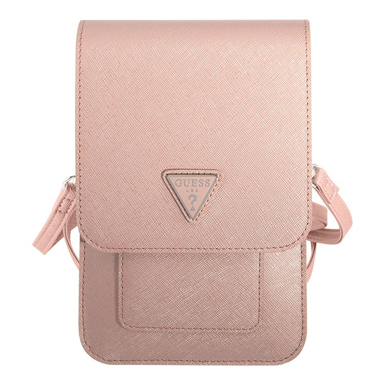 Сумка для смартфонов Guess Wallet Bag Saffiano Triangle logo Pink