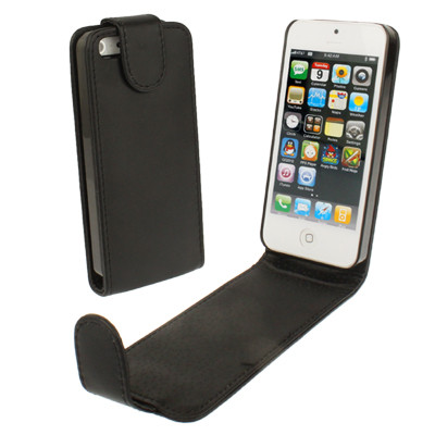 Кожаный чехол с вертикальным флипом для iPhone 5 / 5S / SE 2016 (black)