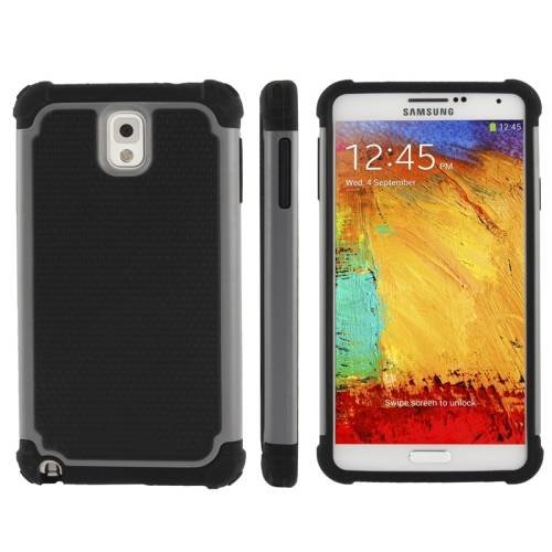 Противоударный чехол для Samsung Galaxy Note 3 / N9000 Honeycomb PC + TPU (Dark Grey)