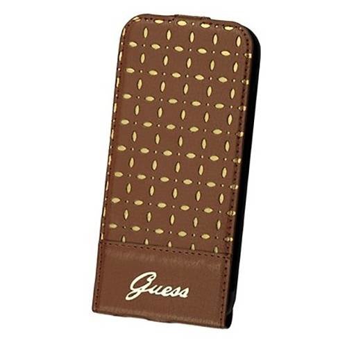 Кожаный чехол с флипом для iPhone 6 / 6S GUESS Gianina Flip, Cognac (GUFLP6PEC)