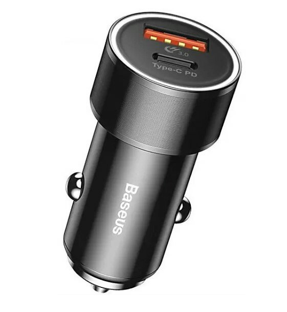 Автомобильное зарядное устройство Baseus Small Screw USB Quick Charge 3.0 + Type-C PD (CAXLD-A01)