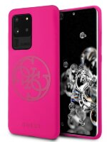 Силиконовый чехол-накладка для Galaxy S20 Ultra Guess Silicone Collection 4G Logo Hard Fuschia (GUHCS69LS4GFU)