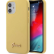 Силиконовый чехол-накладка для iPhone 12 mini (5.4) Guess Liquid silicone Gold metal logo Hard, Yellow (GUHCP12SLSLMGYE)