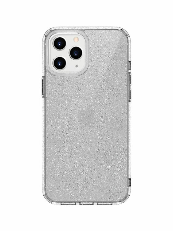 Чехол-накладка Uniq для iPhone 12/12 Pro (6.1) LifePro Tinsel Anti-Microbial Clear (IP6.1HYB(2020)-LPRTCLR)