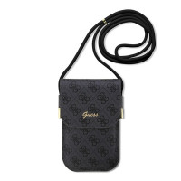 Сумка для смартфонов Guess Wallet Phone Bag 4G Script metal logo with Cord Black