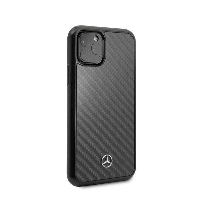 Карбоновый чехол-накладка для iPhone 11 Pro Mercedes Dynamic Real carbon Hard, Black (MEHCN58RCABK)