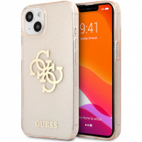 Чехол для iPhone 13 Guess TPU 4G Big logo Hard Glitter Gold (GUHCP13MPCUGL4GGO)