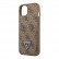 Чехол для iPhone 14 Guess PU 4G Double cardslot w Metal triangle logo Hard Brown (GUHCP14SP4TPW)