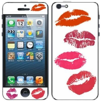 Наклейка Red Lips для iPhone 5 / 5S на стекло и на заднюю панель комплект (Front+Back)