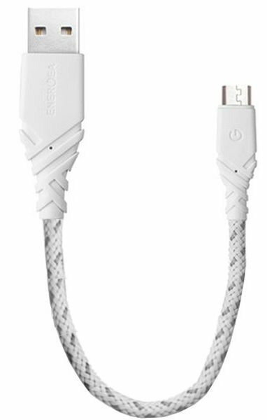Короткий USB кабель Type-C EnergEA Nyloglitz 18 см, White (CBL-NG20CA-WHT018)