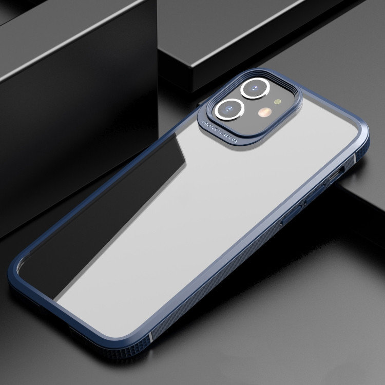 Противоударный чехол для iPhone 11 iPAKY MG Series Carbon Fiber с прозрачной задней панелью (Blue)