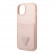 Чехол для iPhone 14 Guess PU Saffiano Double cardslot w Metal triangle logo Hard Pink (GUHCP14SPSATPP)