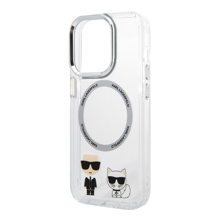 Чехол для iPhone 13 Pro Max Lagerfeld PC/TPU Karl & Choupette Hard MagSafe Transparent (KLHMP13XHKCT)
