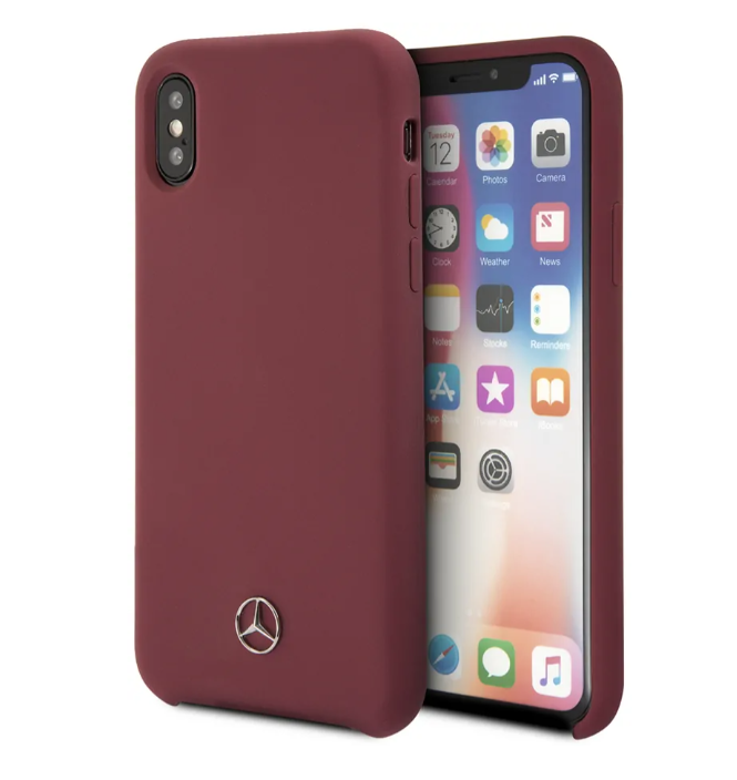 Силиконовый чехол-накладка для iPhone X/XS Mercedes Silicone line Hard, Red (MEHCPXSILRE)