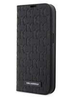 Чехол-книжка для iPhone 13 Pro Max Lagerfeld PU Saffiano Monogram Black (KLBKP13XSAKLHPK)