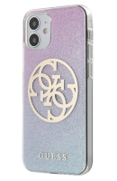 Чехол-накладка для iPhone 12 mini (5.4) Guess PC/TPU 4G Circle Logo Glitter Hard, Gradient Pink/Blue (GUHCP12SPCUGLBPG)