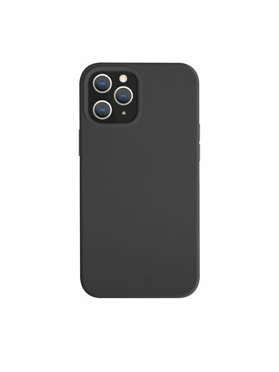 Чехол-накладка Uniq для iPhone 12/12 Pro (6.1) LINO Anti-Microbial Black (IP6.1HYB(2020)-LINOHBLK)