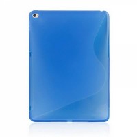 Силиконовый TPU чехол накладка для iPad Air 2 / iPad 6 - S-Line (синий)