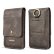 Вертикальный кожаный чехол кобура DG.MING на ремень с двумя отделениями для смартфонов до 6.9'' (Grey)
