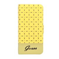 Кожаный чехол-книжка для iPhone 6 / 6S GUESS Gianina Booktype, Yellow (GUFLBKP6PEY)
