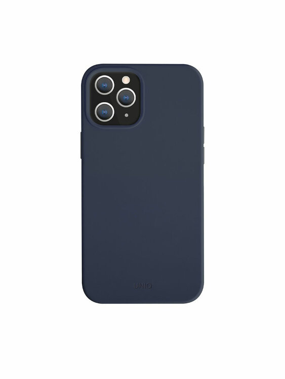 Чехол-накладка Uniq для iPhone 12/12 Pro (6.1) LINO Anti-Microbial Blue (IP6.1HYB(2020)-LINOHBLU)