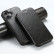 Кожаный чехол книжка Suteni для iPhone 16 с Magsafe с разъемами для карточек (Black)