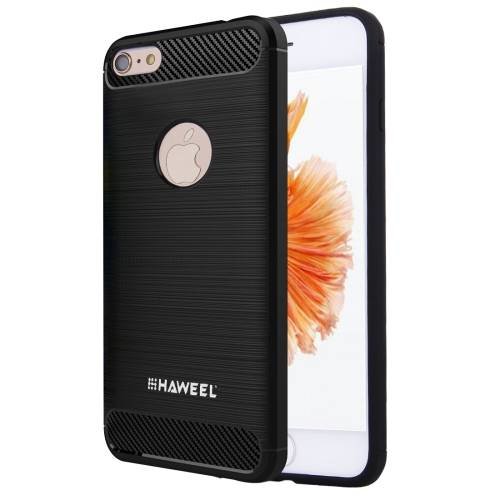 Гелевый чехол HAWEEL для iPhone 6 Plus / 6S Plus / 6+ с карбоновыми вставками и усиленным корпусом (Black)