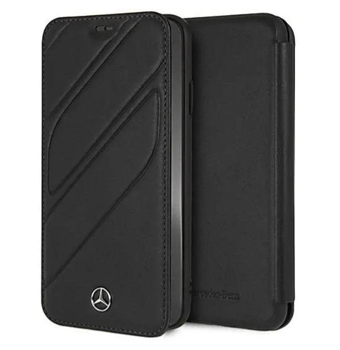 Кожаный чехол-книжка для iPhone XR Mercedes New Organic I Booktype Leather, Black (MEFLBKI61THLBK)