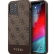 Чехол-накладка для iPhone 12 / 12 Pro (6.1) Guess 4G Stripe Metal logo Hard PU, Brown (GUHCP12MG4GLBR)
