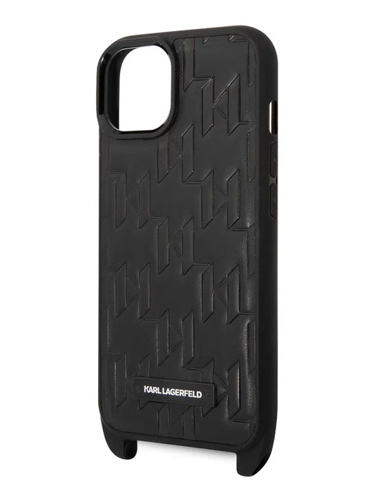 Чехол для iPhone 14 Lagerfeld Crossbody PU Monogram with Strap Hard Black (KLHCP14SSTMMK)