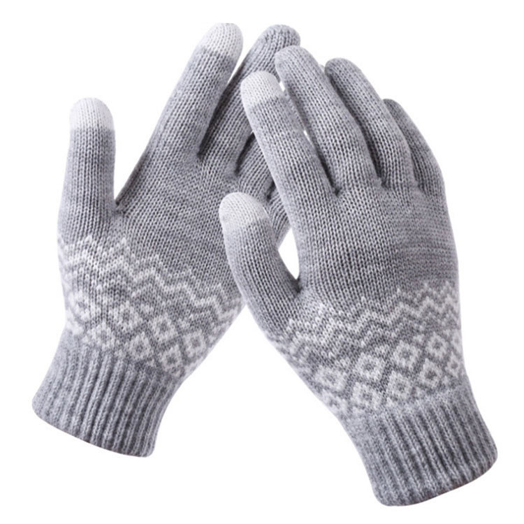 Тёплые перчатки с поддержкой сенсорных экранов, серые