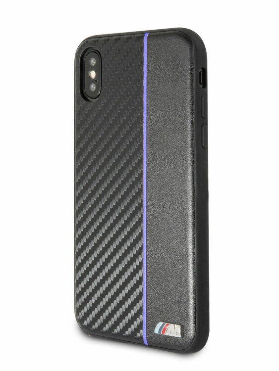 Карбоновый чехол-накладка для iPhone XR BMW M-Collection Carbon Inspiration Hard PU Black/Navy (BMHCI61CAPNBK)