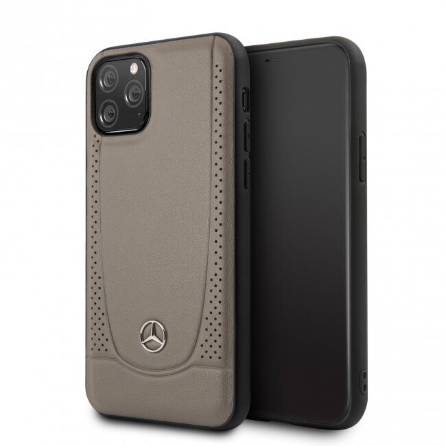 Кожаный чехол-накладка для iPhone 11 Pro Mercedes Urban Smooth/perforated Hard Leather, Brown (MEHCN58ARMBR)