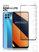 Защитное стекло с рамкой для OPPO A74 (4G) / Reno 4 Lite BlueO 2.5D Silk full cover, 0.26 мм, Black (WB-Reno4Lite)