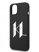 Чехол для iPhone 14 Lagerfeld Liquid silicone Big KL logo Hard Black (KLHCP14SSBKLCK)