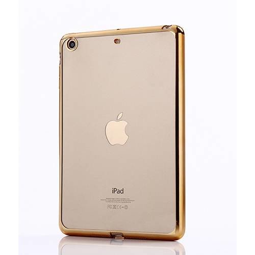 Силиконовый чехол TPU Case для iPad mini 2/3 прозрачный с рамкой, Gold