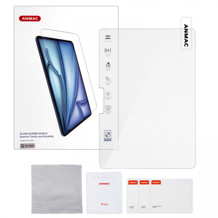 Защитное стекло для iPad Air 11 (2025, 2024), Anmac, прозрачное Защитное стекло для iPad Air 11 (2025, 2024), Anmac, прозрачное