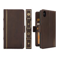 BookBook для iPhone XS Max кожаный ретро чехол книжка с разъемами для карточек (Coffee)