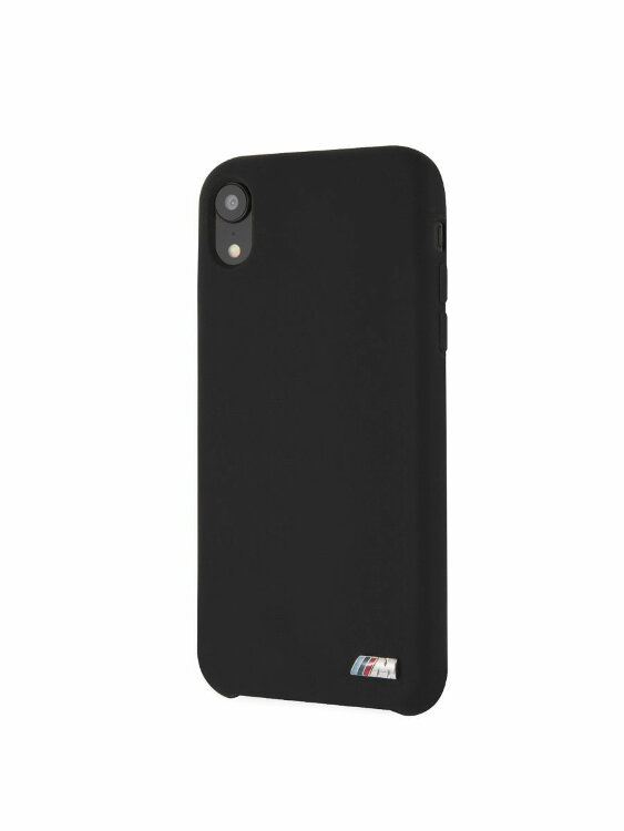 Силиконовый чехол-накладка для iPhone XR BMW M-Collection Liquid Silicone Hard TPU Black (BMHCI61MSILBK)