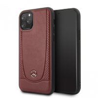 Кожаный чехол-накладка для iPhone 11 Pro Mercedes Urban Smooth/perforated Hard Leather, Red (MEHCN58ARMRE)
