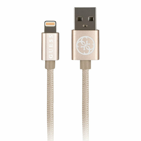 Usb кабель Guess Nylon Lightning MFI Gold 1.5 метра (GUCCERLNGO)