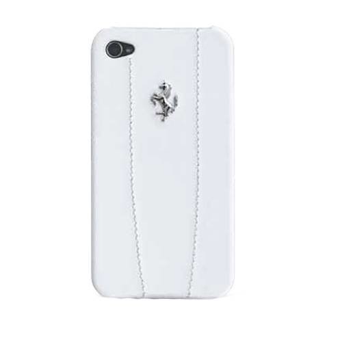 Кожаный чехол накладка для iPhone 4/4S Ferrari Modena Hard White (FEMO4MWH)